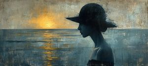 Frau Sonnenuntergang | Dämmerung Silhouette Eleganz