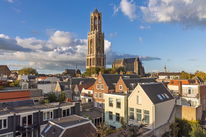 Cityscape Utrecht with Dom tower and clouds by Sander van Leusden