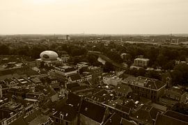 Zwolle vanaf de Peperbus II von mono chromie