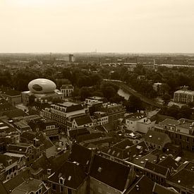 Zwolle vanaf de Peperbus II sur mono chromie