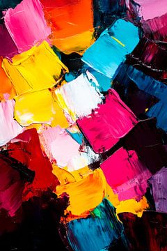 Kleurrijke acrylverf op canvas van Poster Art Shop