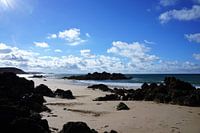 Strand bij laagtij Cap Frehel Bretagne