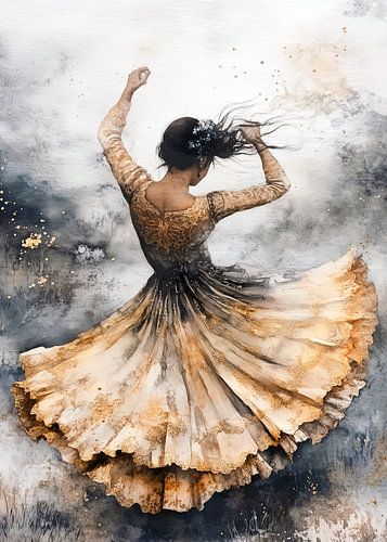 Danser aquarel schilderij #danser