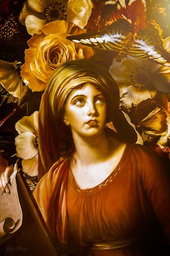 Lady Drawing a Butterfly