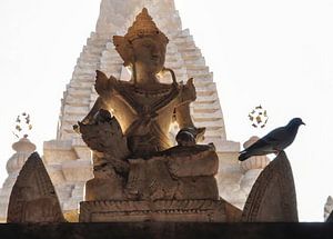 Shiva met duif bij ondergaande zon