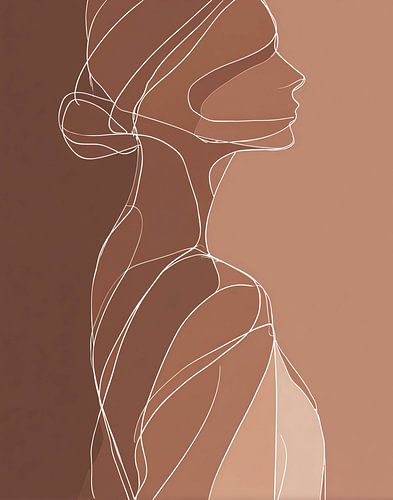 Femme dans des lignes de brun chaud