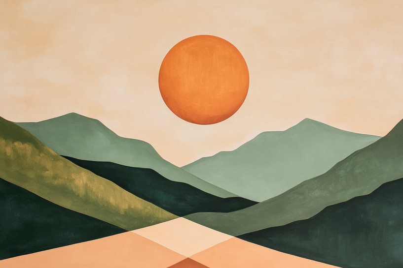 Sunset over rolling hills by Poster Art Shop