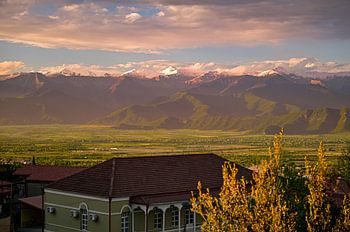 The Greater Caucasus bathed in the evening sun, Georgia
