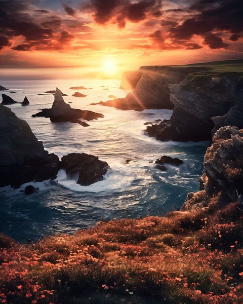 L'heure dorée au bord de la mer par fernlichtsicht