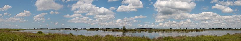 panorama of nature reserve Tiengemeten with beautiful clouds by W J Kok