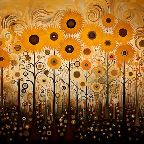 Zonnebloemen abstract