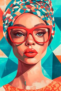 Modern portrait of a stylish woman by Poster Art Shop