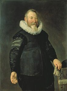 Portret van een man die een handschoen vasthoudt, Thomas de Keyser