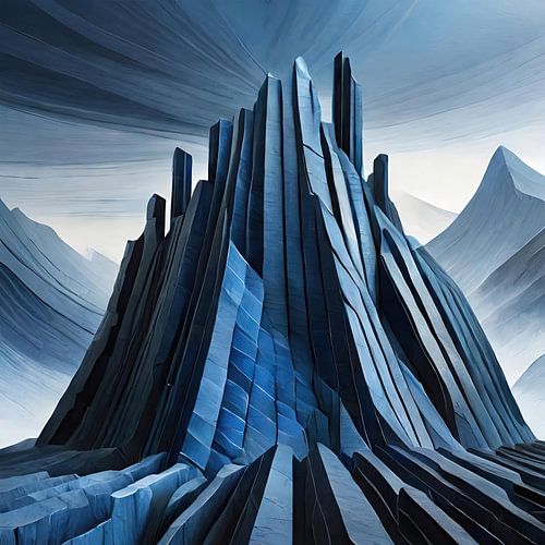 Der Turm des Himmels: Basalt in Blau von Gerry van Roosmalen