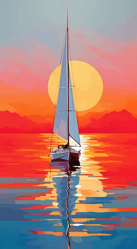 Zeilboot Silhouetten