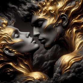 Geliefden in zwart en goud van ButterflyPix