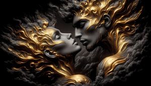 Amoureux en noir et or