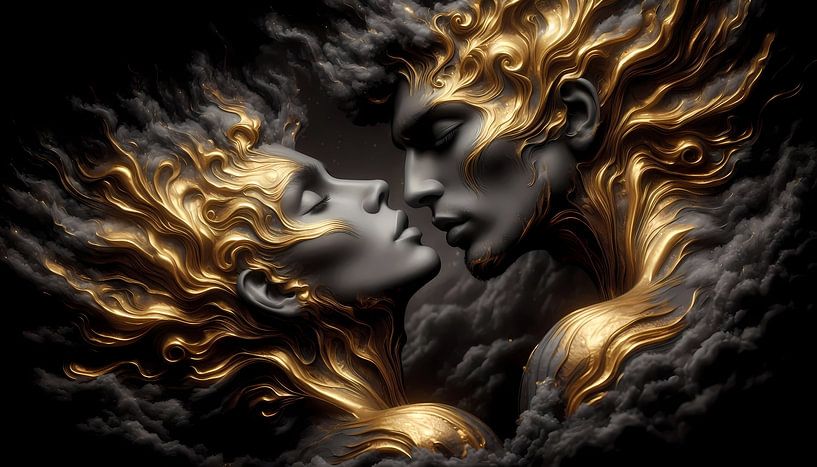 Geliefden in zwart en goud van ButterflyPix