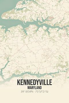 Vintage landkaart van Kennedyville (Maryland), USA. van MijnStadsPoster