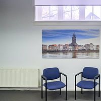 Klantfoto: Deventer - IJsselkade (2018) -2b (small panorama) van Rob van der Pijll, op aluminium