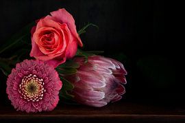 Bloemen in baroque stijl, olieverf suggestie