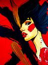 The fire within me - An abstract journey in black, red and gold by The Art of Mark Fischer thumbnail