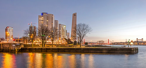 Park, boulevard and river in Rotterdam