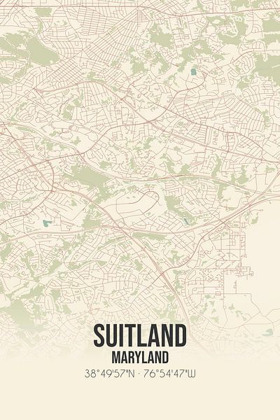 Vintage map of Suitland (Maryland), USA. by Prints of Place