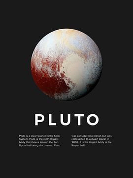 Pluto - Typografischer Astronomiedruck