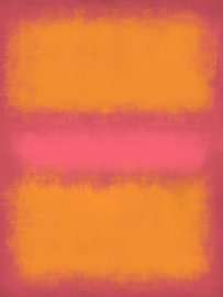Farbfeld in Orange und Rosa – Ausdrucksstarke, moderne abstrakte Kunst von Abstrakte minimalistische Kunst