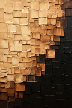 Geometrische muurtextuur in aardetinten van Poster Art Shop