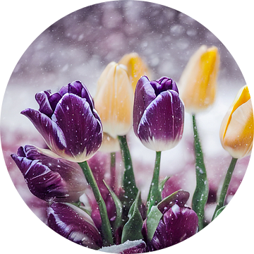 Tulpen in de sneeuw, Kunstillustratie van Animaflora PicsStock