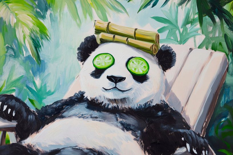 Ontspannende panda in de spa van Poster Art Shop
