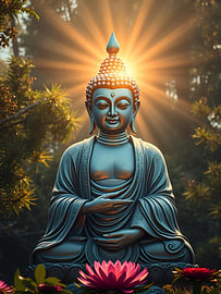 Buddha im Schein der Erleuchtung von Jean Pierre