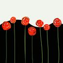 red flowers on black and white von Andreas Wemmje Miniaturansicht