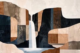 Abstract Sepia Waterfall Geometric Design by Art & Soul Creations
