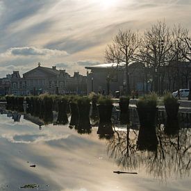 Beautiful reflecting skies at the Amsterdam Municipal Museum by wil spijker