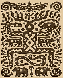 Ancient Totem Tree Spirit Pattern by RAMYHEFNY-GALLERY