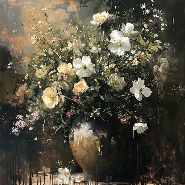 Blumenstillleben | Blumenimpression von Blickfänger Gemälde