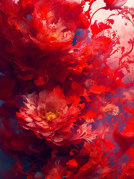 Rote Blumen blühen von Biljana Zdravkovic