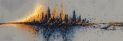 Art moderne-Architecture-Ville-Coucher de soleil sur Manipulation melody