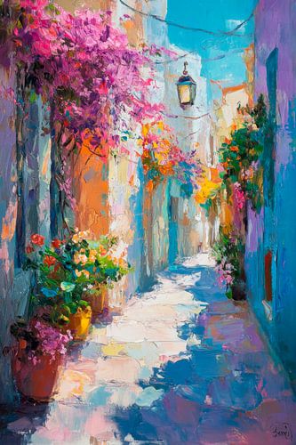 Bloeiend steegje
