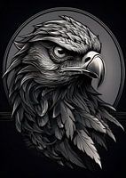 Majestic Falcon in Black and White 05