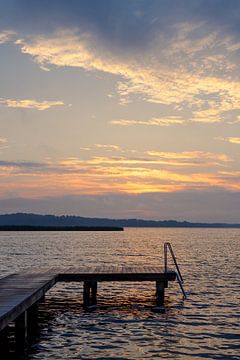 Sonnenaufgang in Seedorf am Schaalsee mit Badesteg