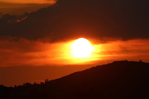 Laagstaande zon op Lesbos