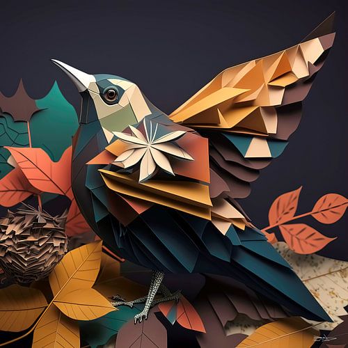 origami van een vogel