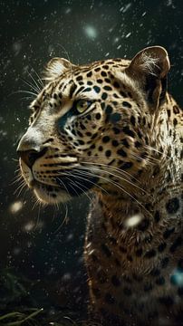 Majestic panther in the rain by Dunto Venaar