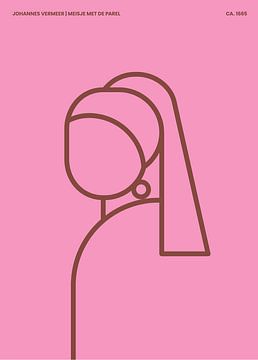 The Girl with the Pearl Earring abstract line illustration by Michel Rijk