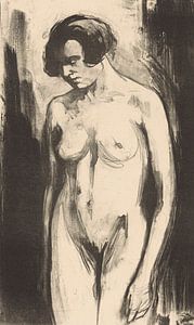 Simon Moulijn, Studie einer stehenden nackten Frau, 1924