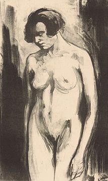 Simon Moulijn, Studie van een staande naakte vrouw, 1924